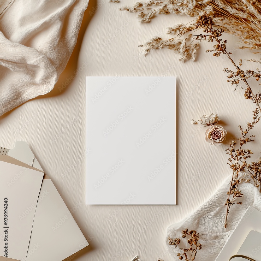 An artist's work space with a wooden casket, pencil, envelopes, stationery, and a webbing invitation card. A flat layout top-view mockup, with space for copy. An artist's work space with a wooden casket, pencil, envelopes, stationery, and a webbing invitation card. A flat layout top-view mockup, with space for copy.