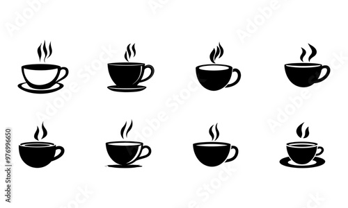 Coffee cup icon set. cup a coffee icon vector.
