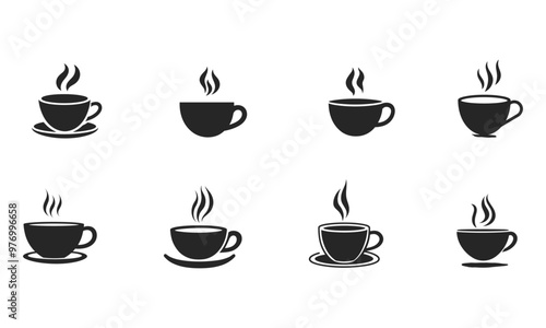 Coffee cup icon set. cup a coffee icon vector. 