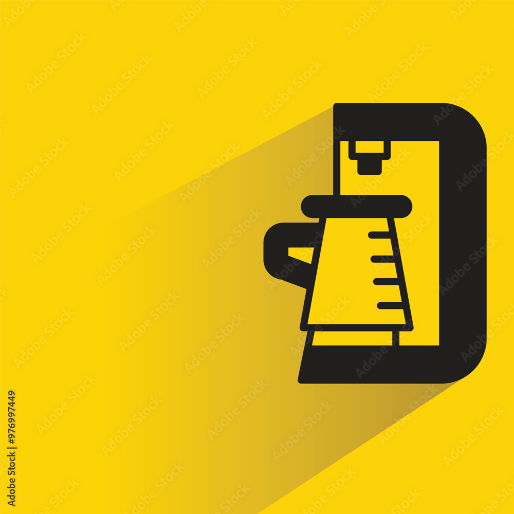 coffee maker icon with shadow on yellow background coffee maker icon with shadow on yellow background