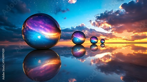 Exploring the Multiverse: Vibrant Illustration of Parallel Universes Theory Concept