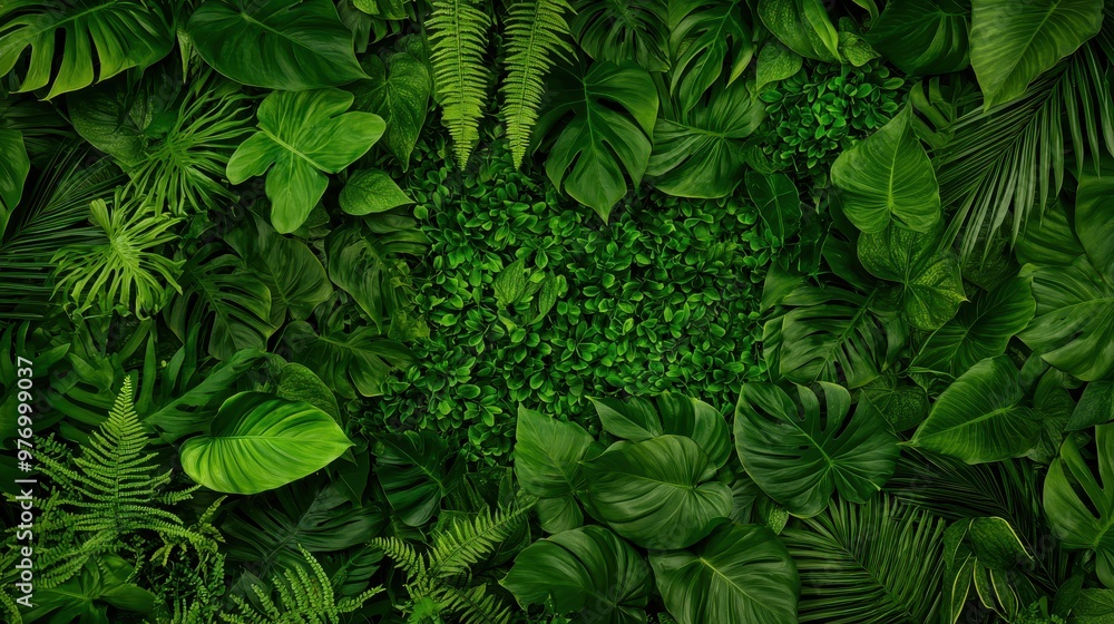 Lush Green Tropical Leaves Background Texture Lush Green Tropical Leaves Background Texture