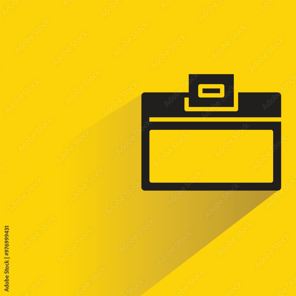 id card icon with shadow on yellow background id card icon with shadow on yellow background