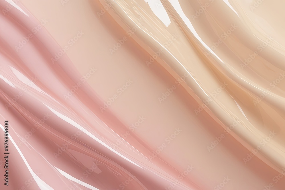 Fototapeta premium Soft Cream Blush Gradient Background with Glossy Light Abstract Texture for Design Projects