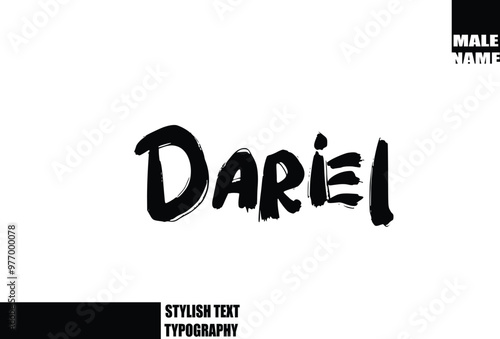 Dariel Baby Boy Name In Bold Grunge And Rough Brush Text Typography