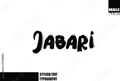 Bold Grunge And Rough Brush Text Typography Of Baby Boy Name Jabari.