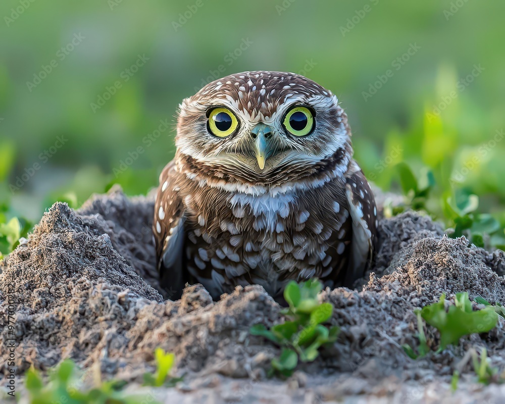 The funny burrowing owl tilting its head curiously outside its burrow in Florida, showcasing comical wildlife behavior. The funny burrowing owl tilting its head curiously outside its burrow in Florida, showcasing comical wildlife behavior.