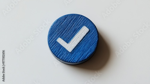 Verified Approval - Blue Check Mark Icon on White Background