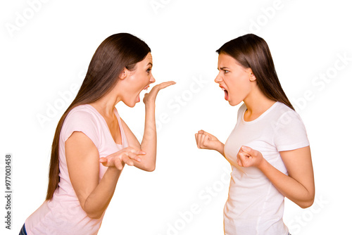 Tableau sur toile Portrait of nice-looking cute charming attractive irritated annoyed mad frustrat