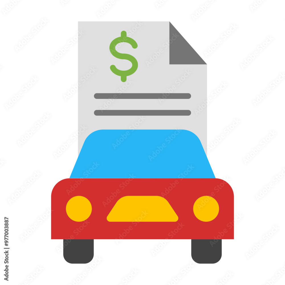 Car Loan Vector Line Icon Design Car Loan Vector Line Icon Design