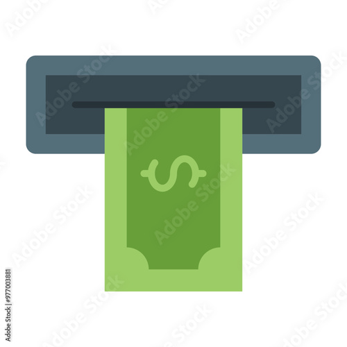 Cash Withdraw Vector Line Icon Design