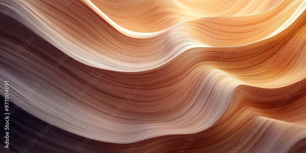 Abstract background with flowing, wavy lines in rich shades of brown, beige, and orange, creating a dynamic and fluid visual effect Abstract background with flowing, wavy lines in rich shades of brown, beige, and orange, creating a dynamic and fluid visual effect