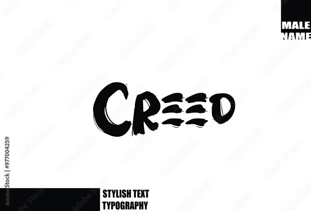 Bold Grunge And Rough Brush Text Typography Of Baby Boy Name Creed Bold Grunge And Rough Brush Text Typography Of Baby Boy Name Creed