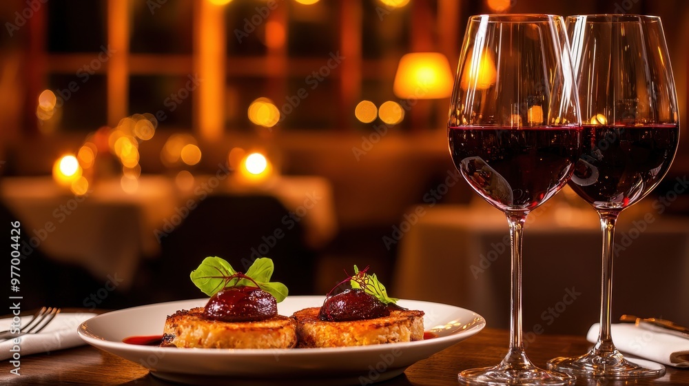Romantic Dinner with Red Wine and Dessert Romantic Dinner with Red Wine and Dessert