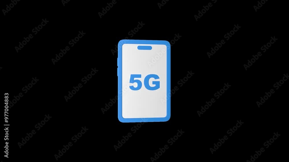5G Mobile Phone 3D Animation | Alpha Channel 5G Mobile Phone 3D Animation | Alpha Channel