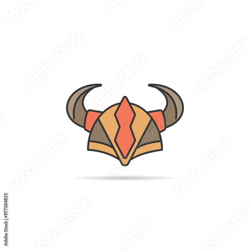 Viking helmet icon on white background