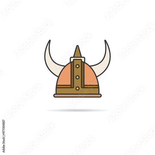 Viking helmet icon on white background