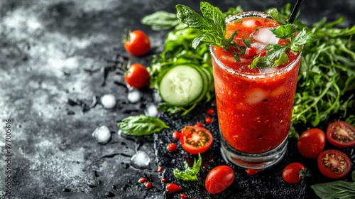 Wallpaper Mural Refreshing Bloody Mary with Bokeh Background Torontodigital.ca