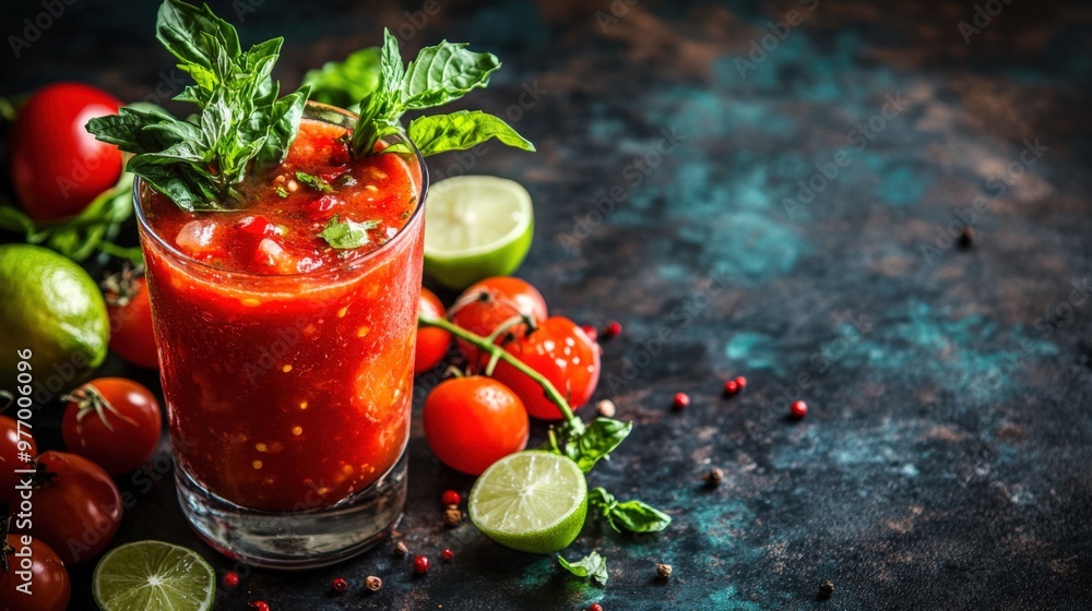 Tomato-Based Cocktail with Spices and Lime Tomato-Based Cocktail with Spices and Lime