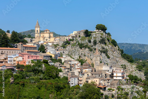 View of the village of Novara di Sicilia, province of Messina, sicily, Italy