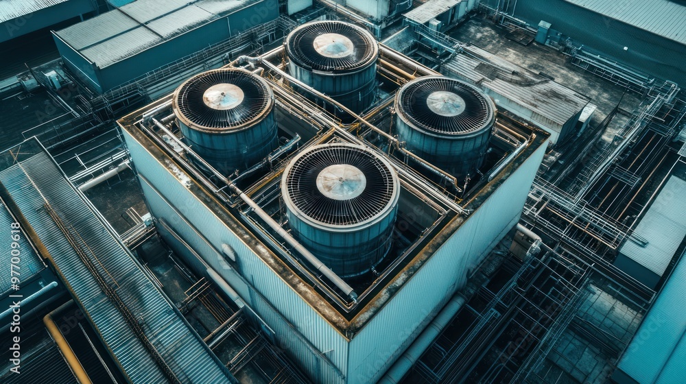 Industrial Cooling System from Above Industrial Cooling System from Above