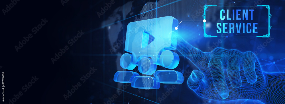 Business, Technology, Internet and network concept. Technical Support Center customer service. 3d illustration Business, Technology, Internet and network concept. Technical Support Center customer service. 3d illustration