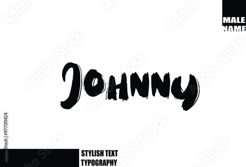 Johnny Baby Boy Name In Bold Grunge And Rough Brush Text Typography