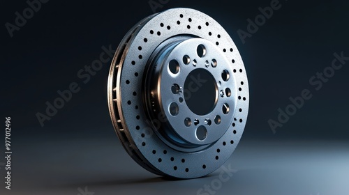 Close Up of a Perforated Brake Disc