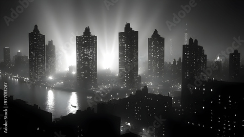An aerial view of a city at...