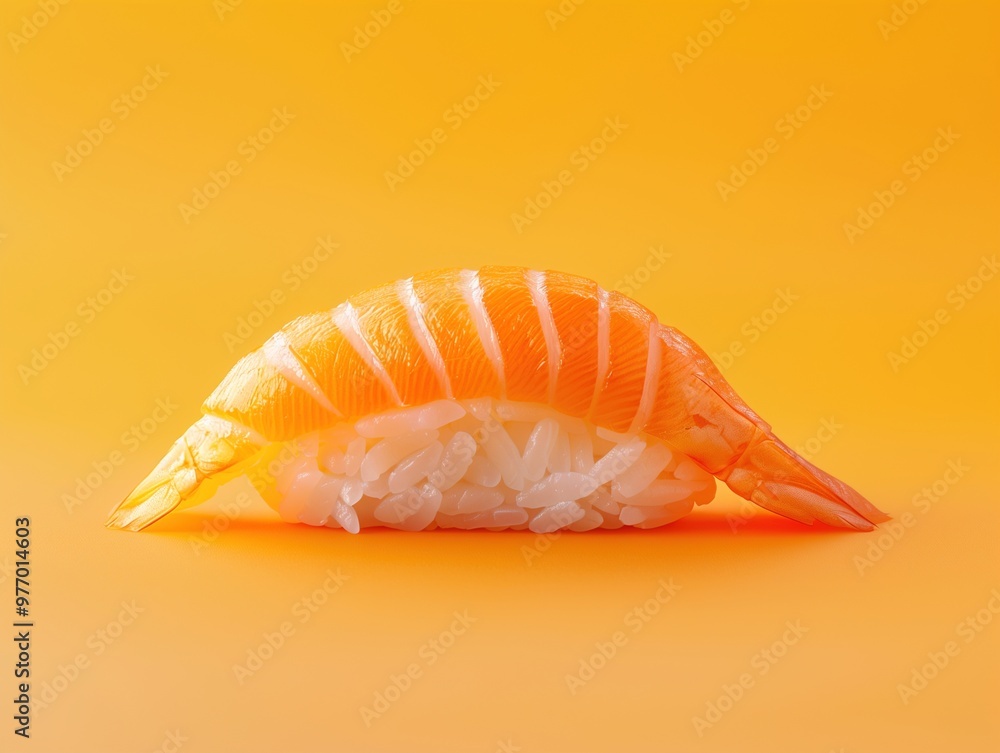 Hokkigai Nigiri, surf clam sushi on rice, isolated on bold solid background, minimalistic close up Hokkigai Nigiri, surf clam sushi on rice, isolated on bold solid background, minimalistic close up