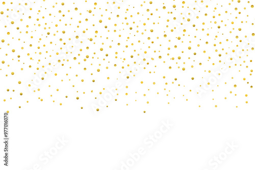 Gold glitter particles sparkle on a transparent background. Falling Golden glitter confetti. Shining sparkles and dust. Luxury holiday design elements. Festive decoration. Celebration objects. PNG 