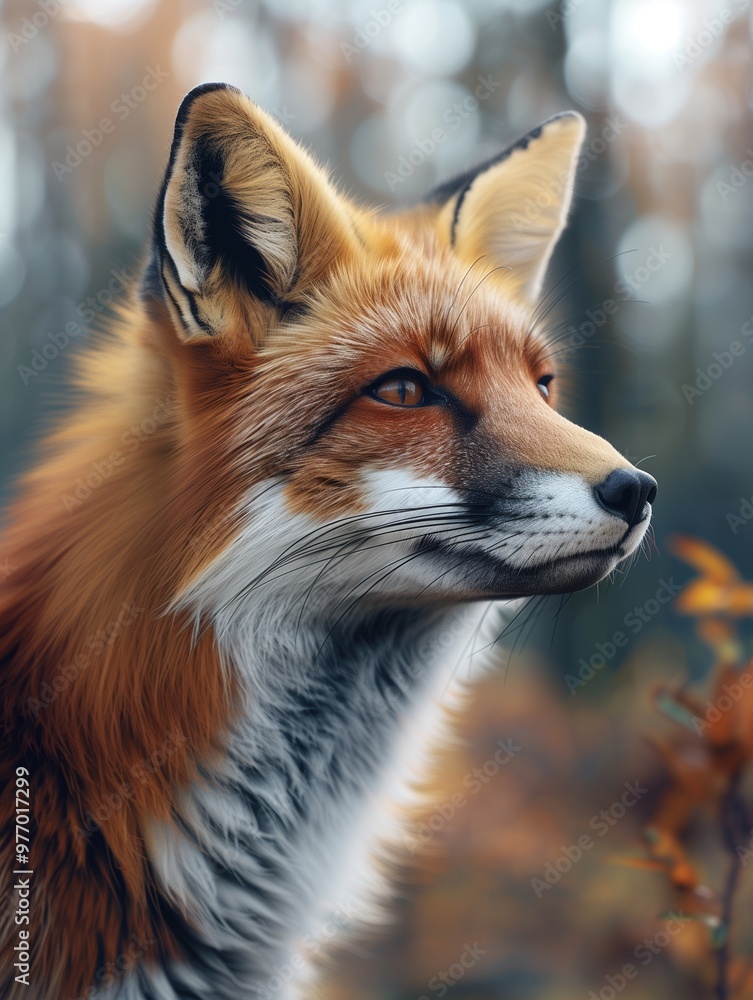 Red Fox, Vulpes vulpes, Wild Fox Close Up in Forest Wildlife Red Fox, Vulpes vulpes, Wild Fox Close Up in Forest Wildlife