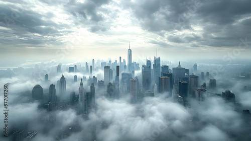 An aerial view of a citysca...