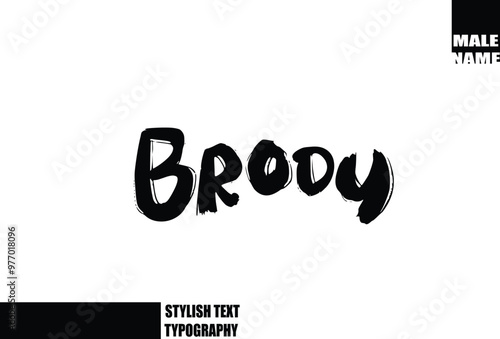 Baby Boy Name Brody In Bold Grunge And Rough Typography Brush Text photo