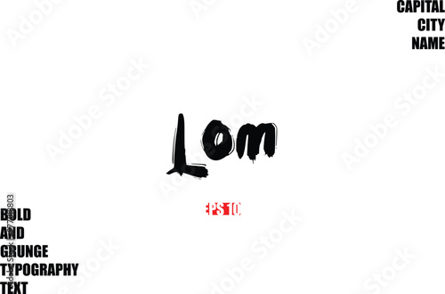 Lom In Stylish Bold Rough Grunge Text Typography City Name