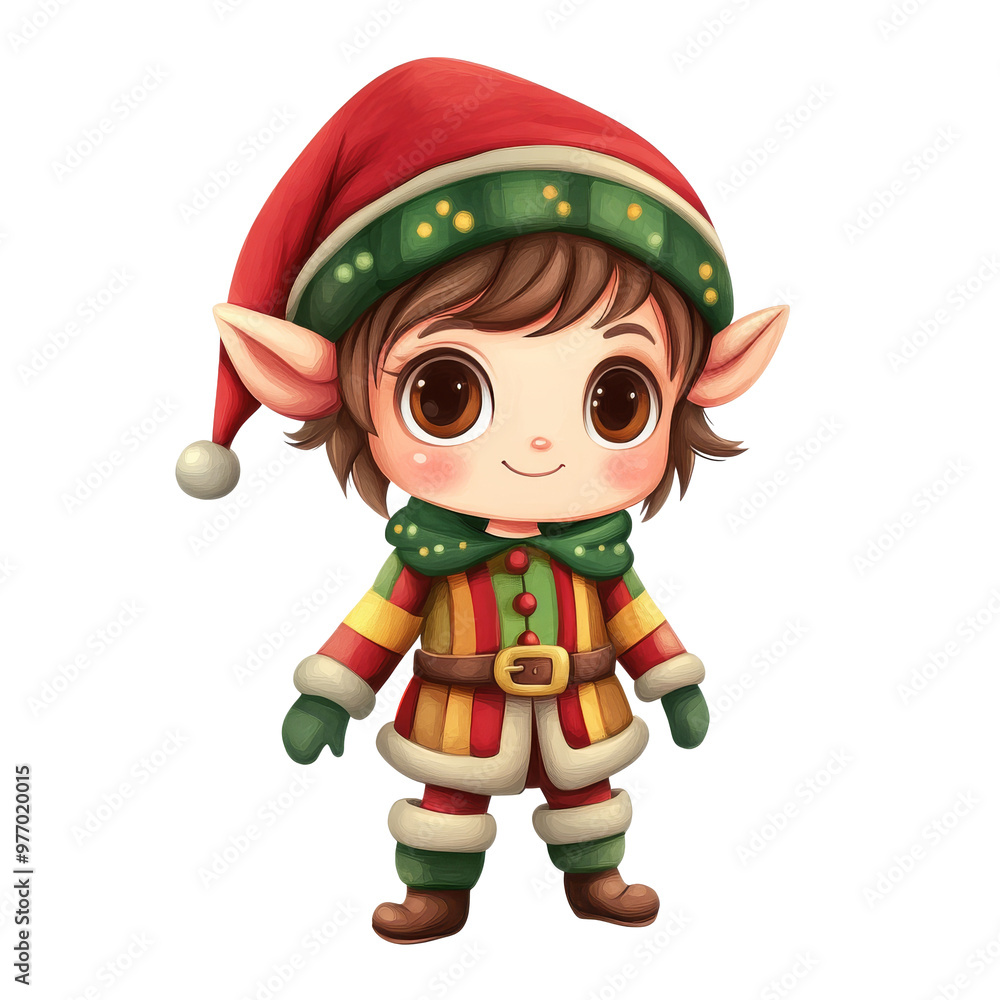 Cute festive elf character in colorful clothing transparent Cute festive elf character in colorful clothing transparent