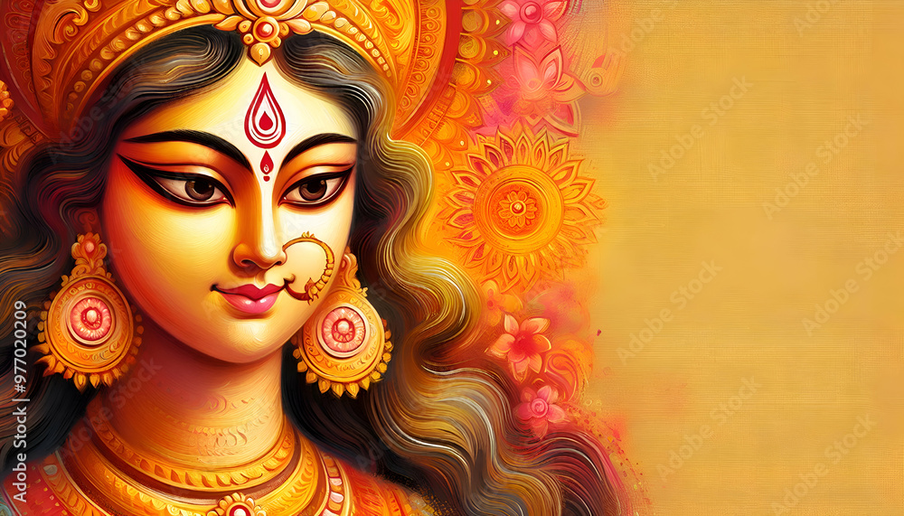 Navratri festival celebration durga puja yellow color poster design Navratri festival celebration durga puja yellow color poster design