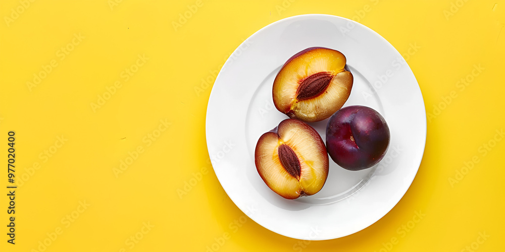 a plat with three peaches a plat with three peaches