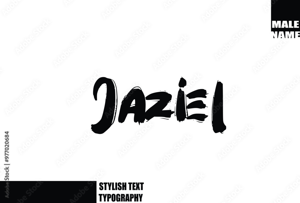 Baby Boy Name In Bold Grunge And Rough Brush Text Typography