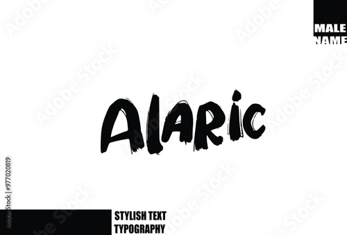 Alaric Bold Grunge And Rough Brush Text Typography Of Baby Boy Name