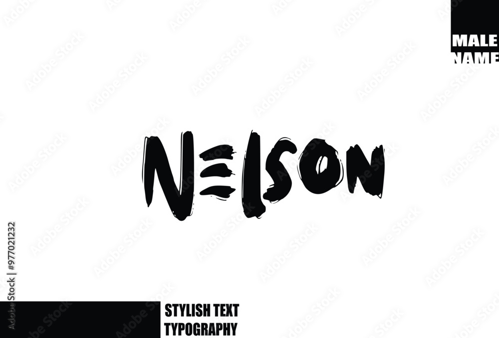 Bold Grunge And Rough Brush Text Typography Of Baby Boy Name Nelson Bold Grunge And Rough Brush Text Typography Of Baby Boy Name Nelson