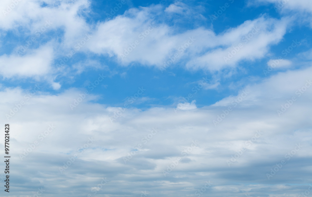 Fototapeta premium Blue sky with big white clouds