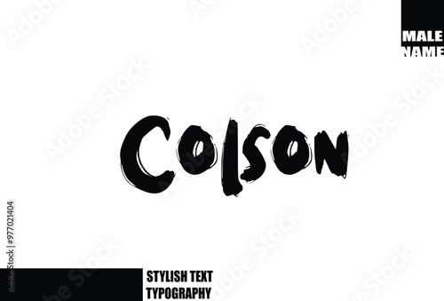 Baby Boy Name In Bold Grunge And Rough Brush Text Typography Colson photo