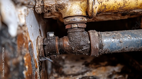 Closeup of Corroded Pipes