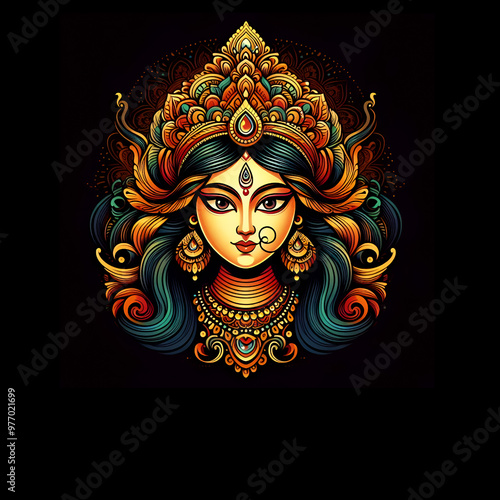 Maa Durga Navratri festival durga puja template design background