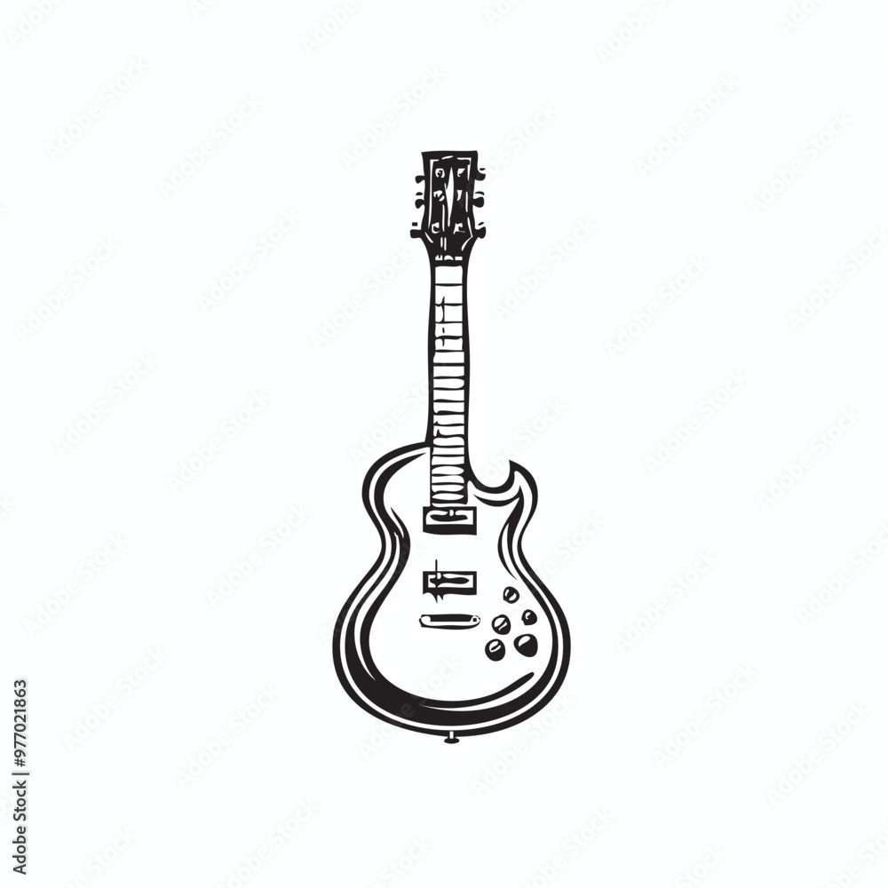 Obraz premium guitar logo, guitar vector, simple guitar vector