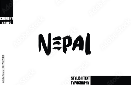 Bold Text Typography Text Country Name Nepal