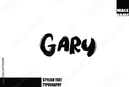 Bold Grunge And Rough Brush Text Typography Of Baby Boy Name Gary photo