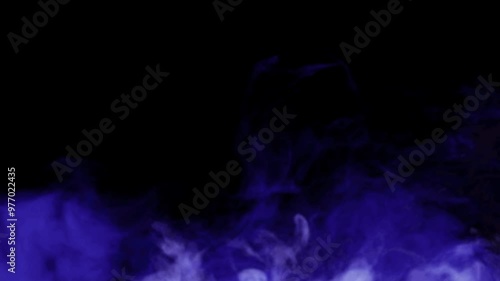Smoke motion graphic on isolated black background.4K footage video effect template loop.