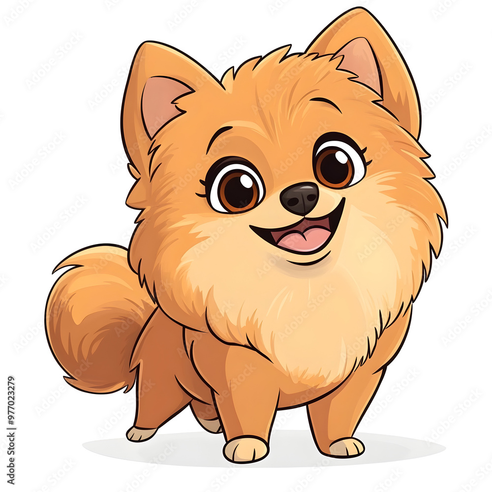 Fototapeta premium Adorable Pomeranian Puppy in Playful Pastel Colored